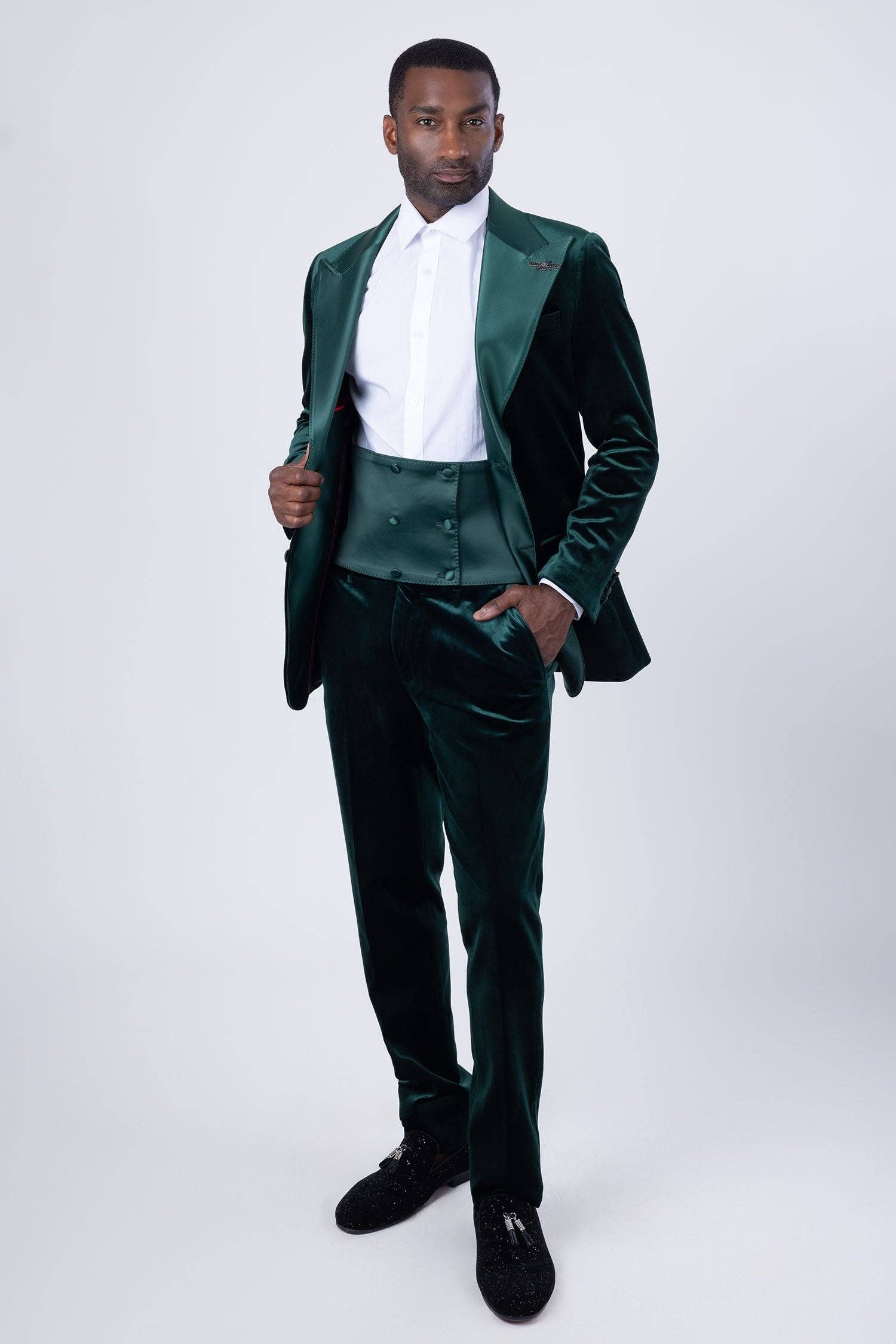 BARABAS – wholesale Kostymset – Herr – Sammetsglänsande tyg Peak Lapel barockdräkt för män 4SU2913