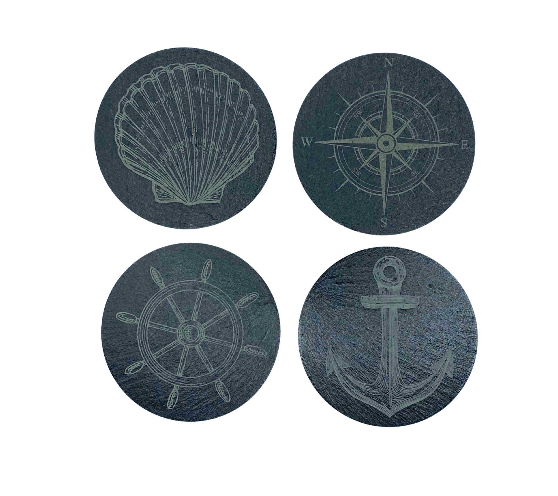 Nautically Northern - Wholesale Coasters - Nautical Coasters in Slate and Bamboo (Set of 4)6