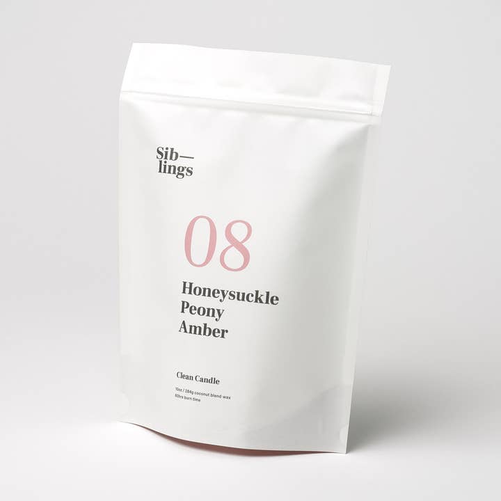 Siblings - Wholesale Jar/Filled Candle - No 08 — Honeysuckle, Peony, Amber, 10 oz0