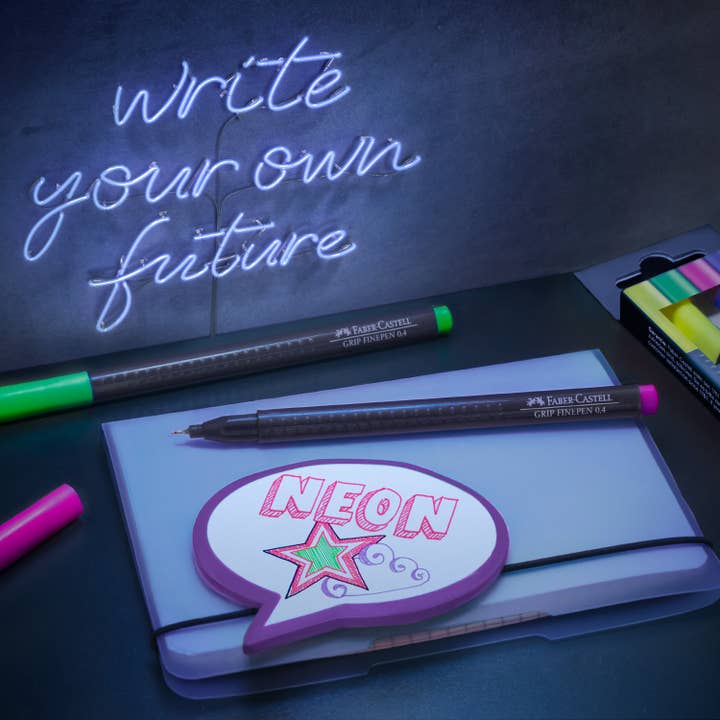 Faber-Castell / Creativity for Kids - Vente Stylos - Ensemble de marqueurs fins Grip Fineliner, 6 carats, néon2