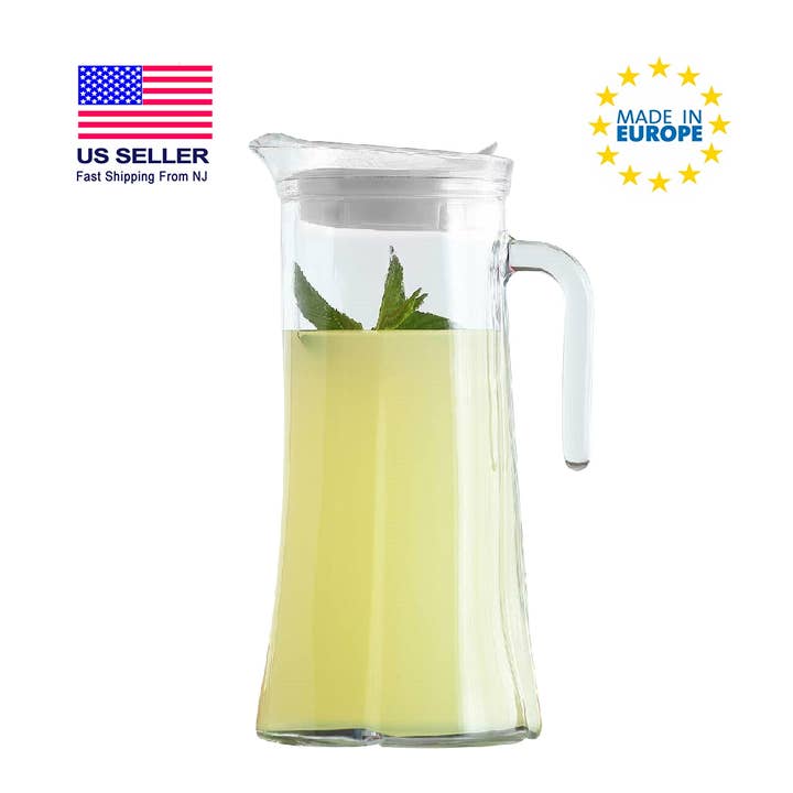 Hakan - Wholesale Pitcher - Truva Glass Pitcher with Lid and Handle for Water, 47.25 oz1