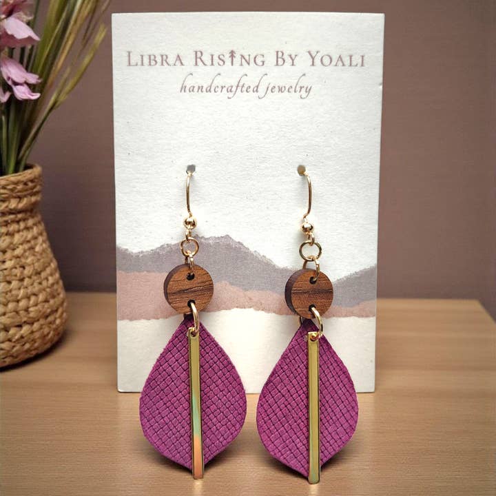 Edie in Aubergine Leather for wholesale by Libra Ris↟ng By Yoali