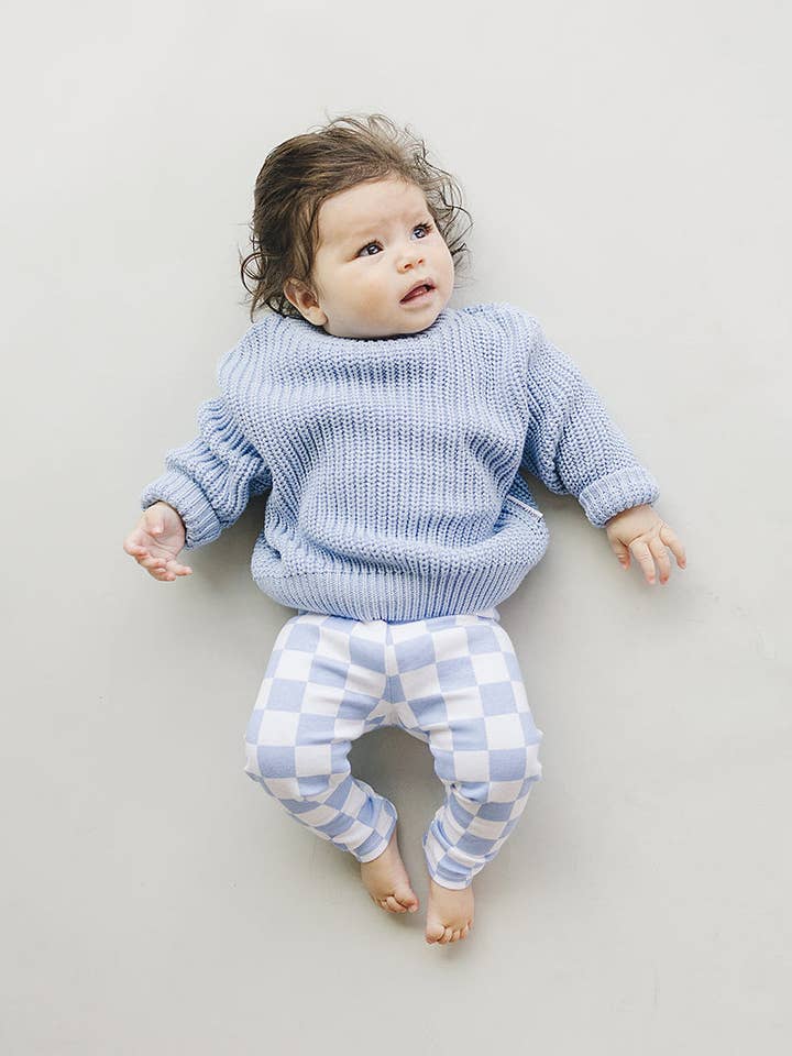 Chunky Knit Sweater | Blue for wholesale by Lucky Panda Kids