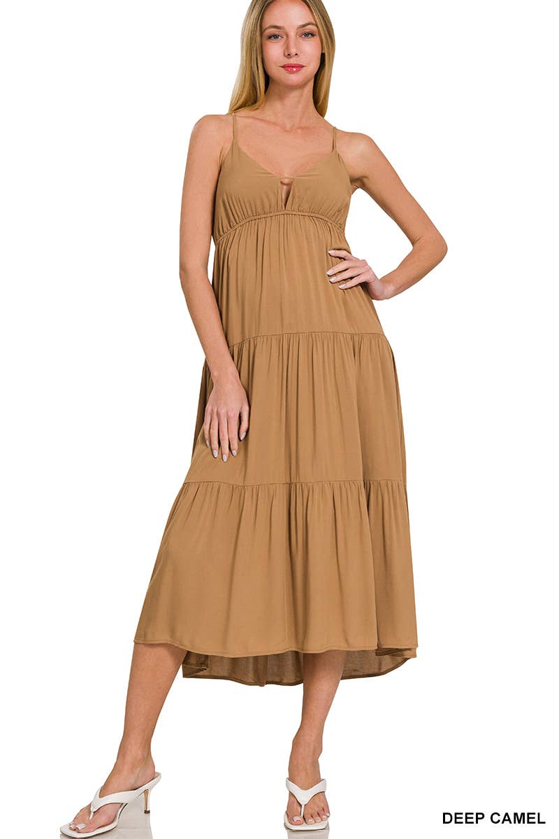 42POPS - Venta al por mayor Vestido - Mujer - ,.....Vestido midi con volantes y tirantes ajustables Sweetheart3