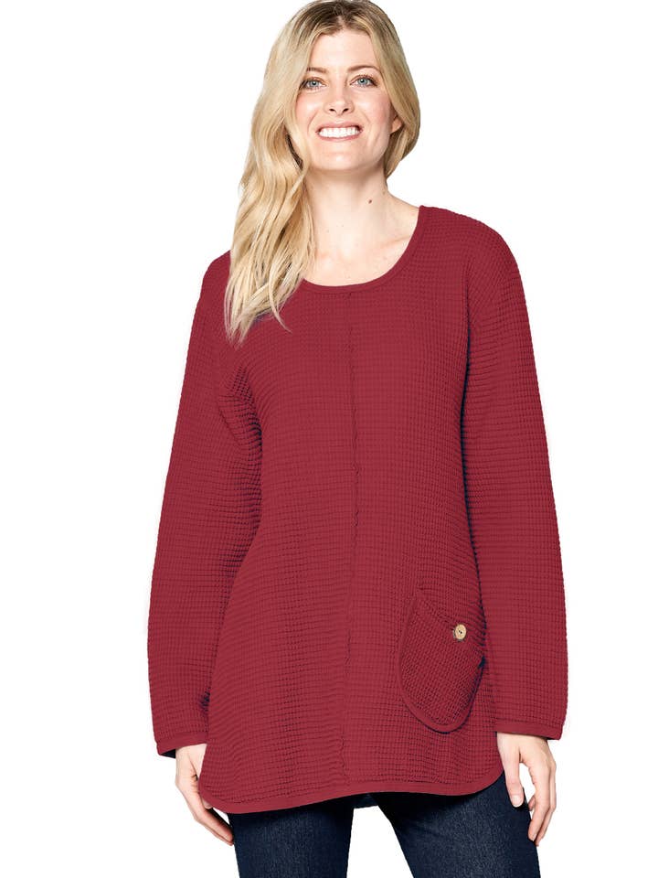 Feather Waffle Tunic in Plus Sizes for wholesale by Focus Fashion