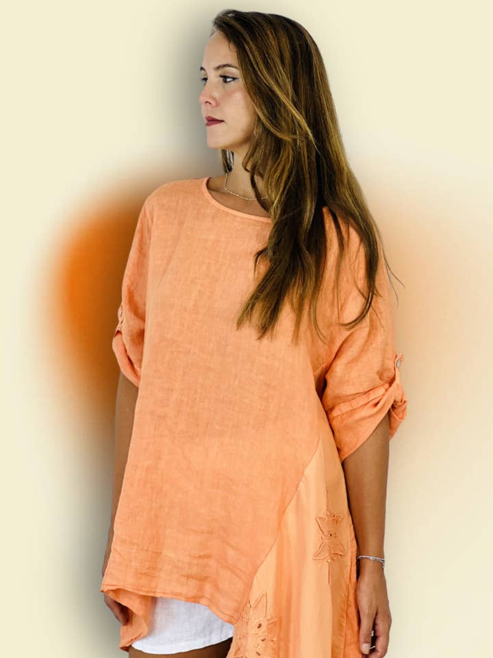 Linen & More - Wholesale Tunic - Women's - REF 11922 100% LINEN LONG BLOUSE