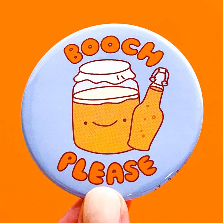 Booch, Please - Kombucha Drik Spøgsmagnet eller Pin for engroshandel hos Tiny Bee Cards