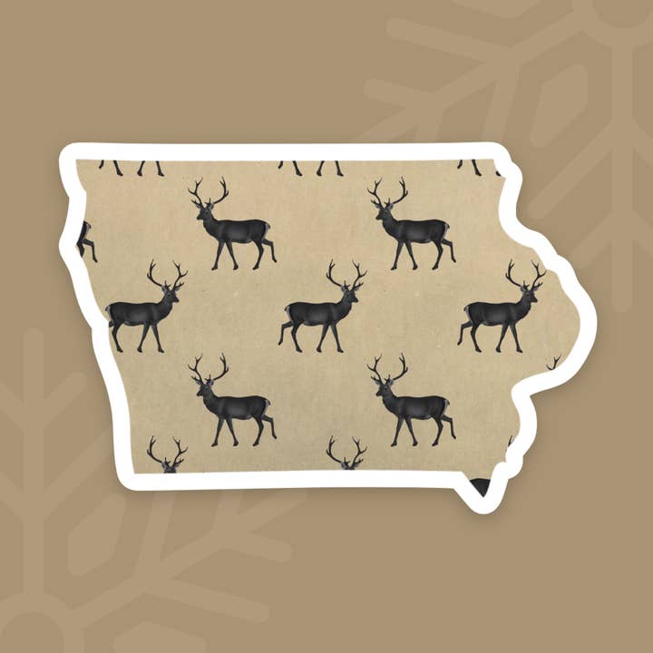 Iowa Deer State Sticker for wholesale by The State Stickers