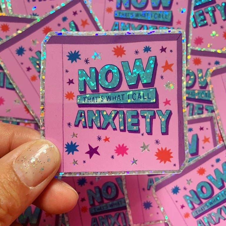 Ellastrated - Wholesale Sticker - Anxiety Glitter Sticker