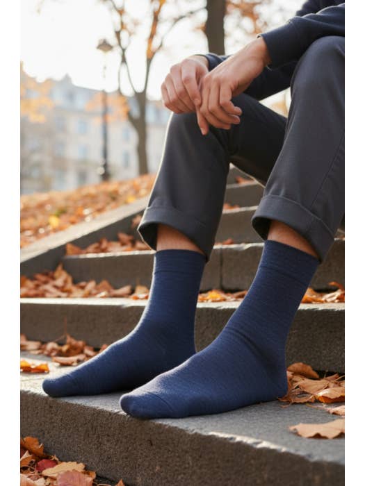 OTTO merino wool dark blue socks for men for wholesale by Sokisahtel I BestSockDrawer
