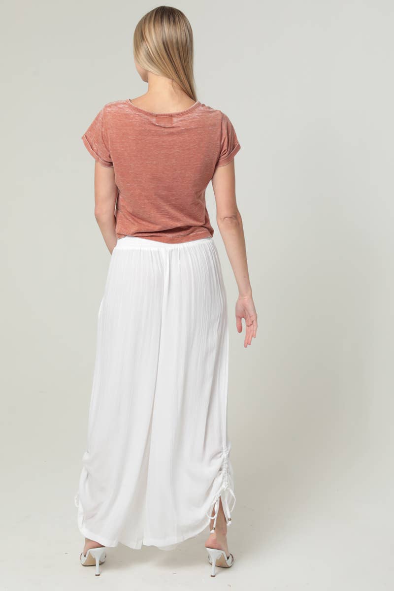 ANGIE - Wholesale Pants - Women's - B3710-ASIS SIDE CINCH WIDE LEG PANTS WITH SMOCKED WAIST AND 14