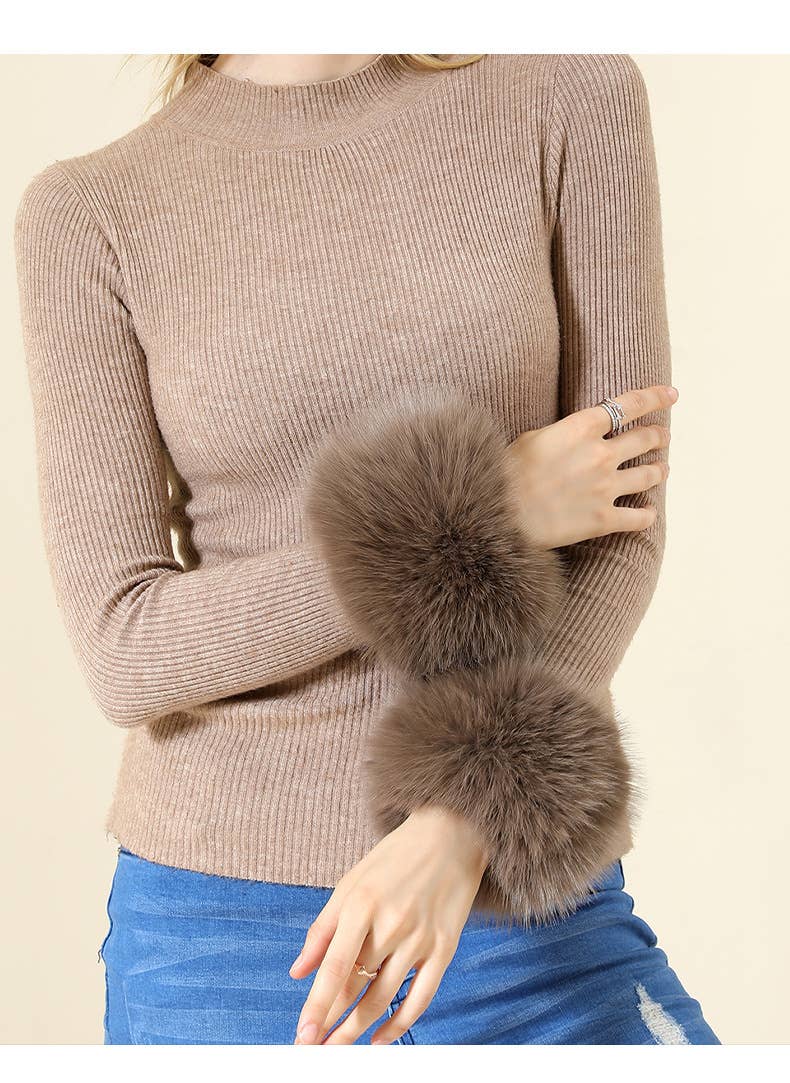 PEACH ACCESSORIES - Wholesale Fur/Faux Fur Coat - Women's - Glamorous Faux Fur Cuffs 0083