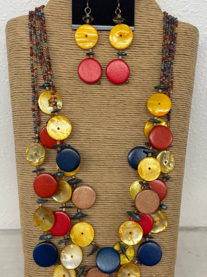 6 STRANDS MULTI COLOR SEED BEADS WITH THREE STRANDS MULTI CO for wholesale by International Duru's