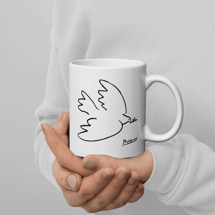 Art-O-Rama Shop – Großhandel Kaffeebecher – Tasse mit Kunstdruck „Friedenstaube von 1949“ von Pablo Picasso