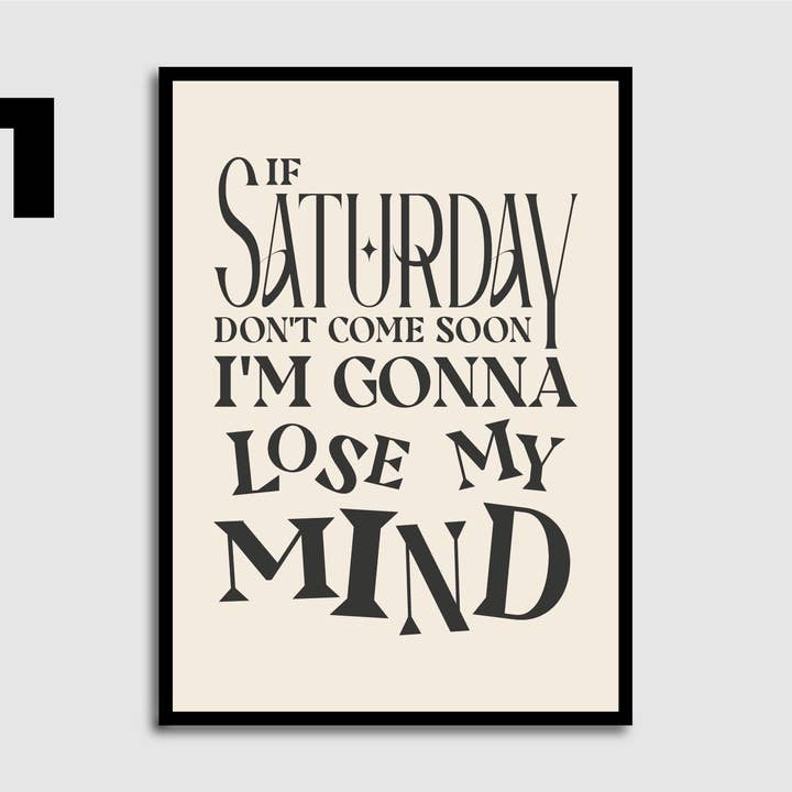 Saturday Print for wholesale by Blank Wall Alt