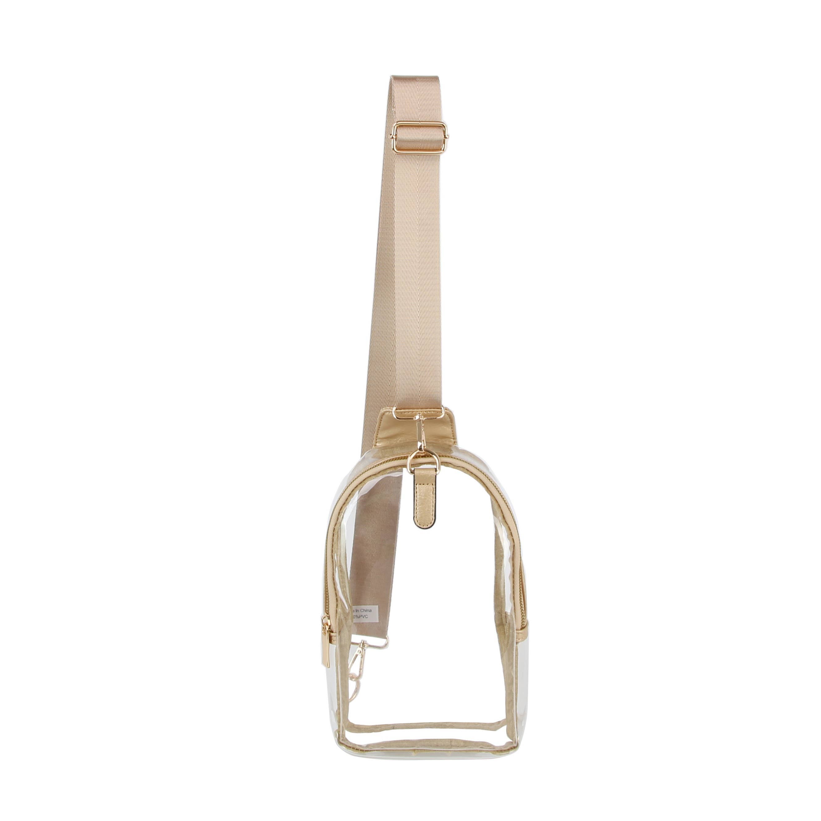 Handbag Factory Corp - Wholesale Crossbodytas - Dames - Transparante schoudertas voor draaggitaar met brede riem2