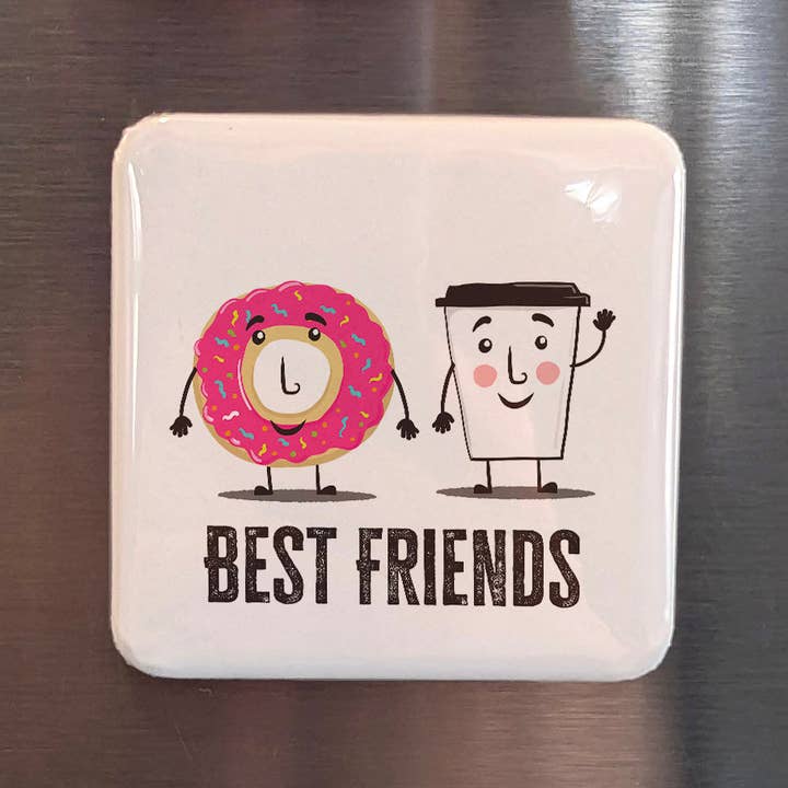 Donut & Kaffe Bästa Vänner Kylskåpsmagnet för wholesale av PhiloPerse