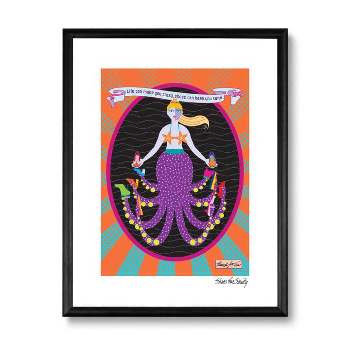 Schoenen voor Sanity Octopus Lady Print 8x10 voor wholesale door The Art of Pamela Joy Trow