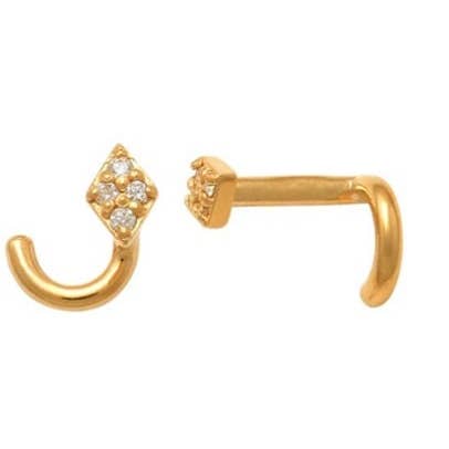 14kt echte diamanten neusring | Massief gouden neusring | 14kt massief goud | Neusknop | Gouden neuspiercing | Minimalistische sieraden voor wholesale door Zahav Jewelry