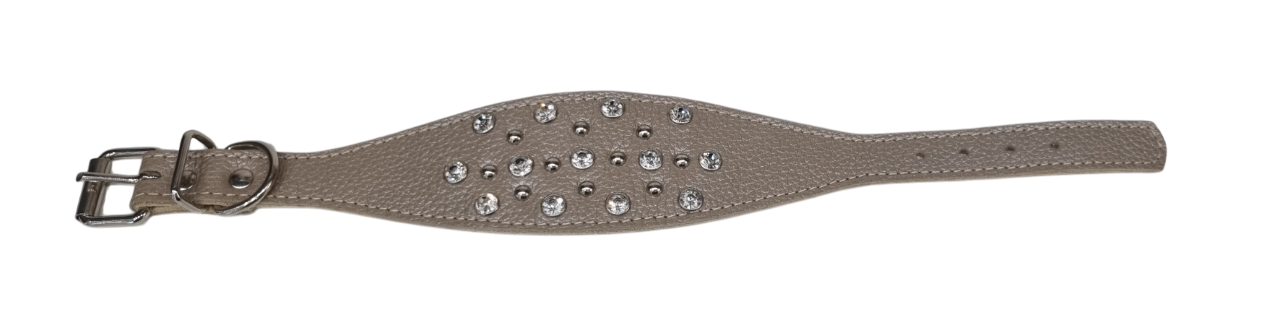 jmc creadog – coleira - Cão por atacado – Coleira Dali para Greyhound Cinza1