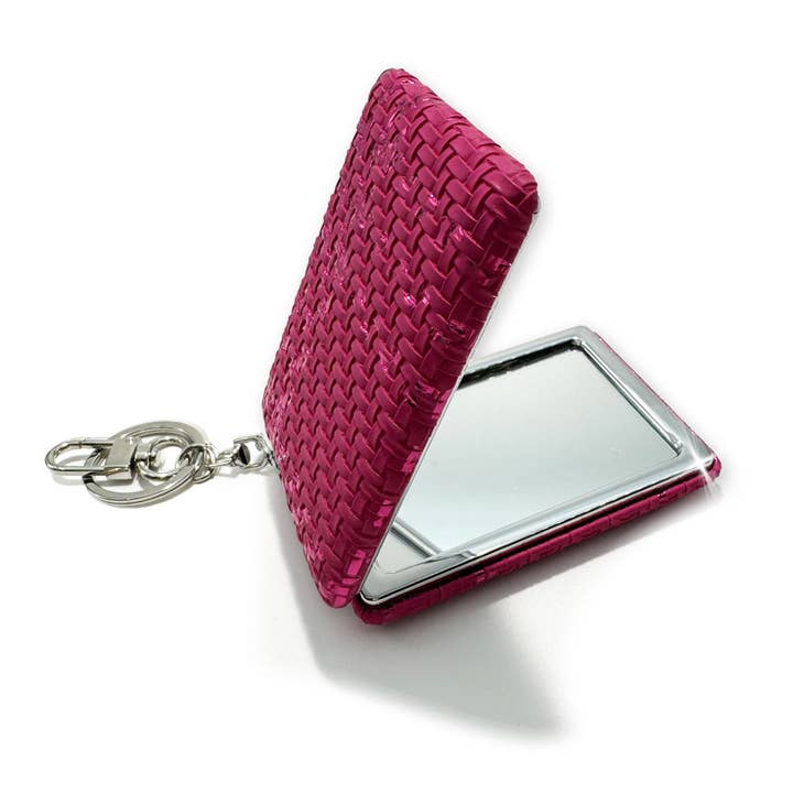 PORTE-CLÉS MIROIR COMPACT LUX ROSE FONCÉ pour la vente par Jacqueline Kent
