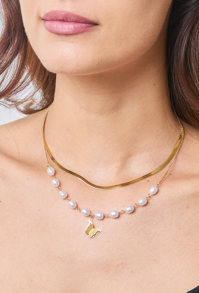 Gold Stainless steel necklace 224YC24 for wholesale on Faire0