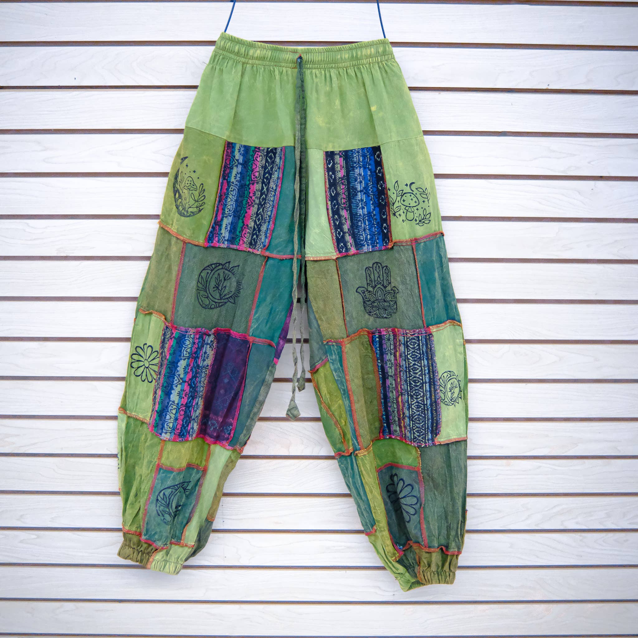 Karma Nepal Crafts – wholesale Pants – Women's – Earth tone Patchwork Tapered Joggers Pant11