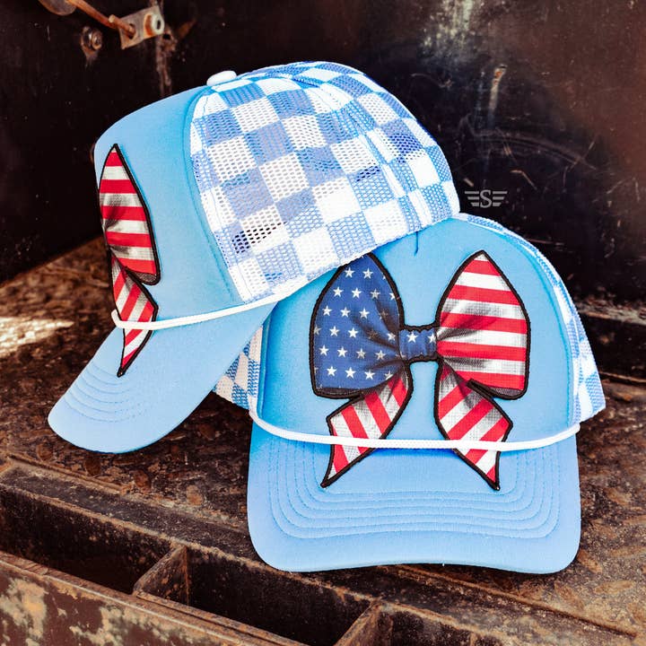 Flying S Company - Wholesale Trucker Hat - Women's - Bow Flag Printed Mesh Trucker Cap