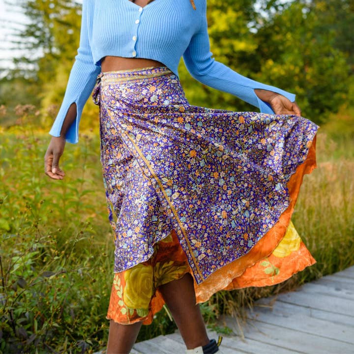 Darn Good Yarn - Wholesale Skirt - Women's - Sari Wrap Skirt