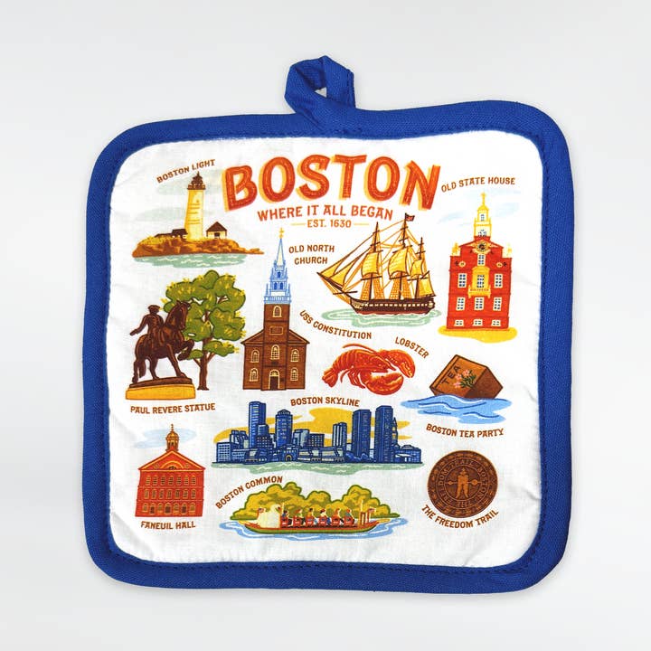 Boston Vintage Icons Pot Holder for wholesale by Commonwealth Souvenirs