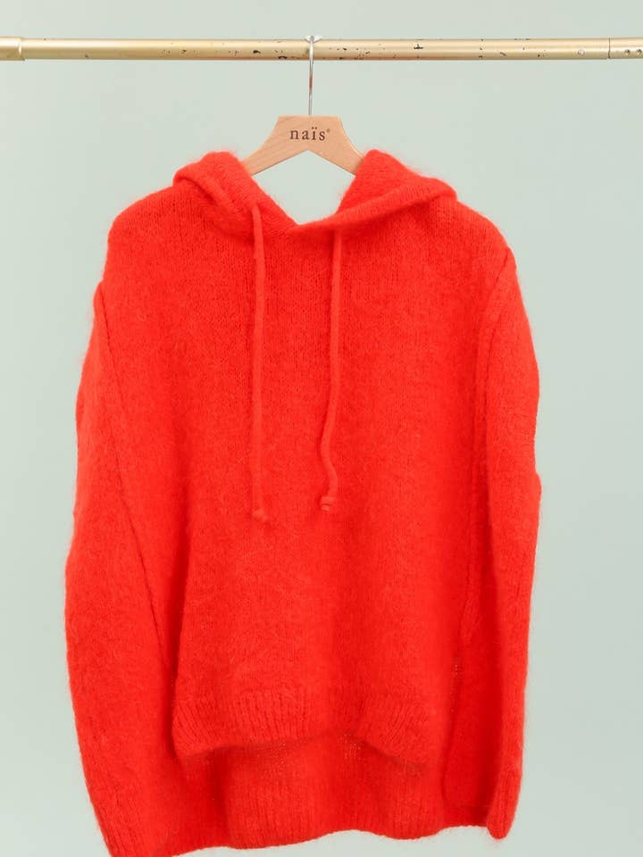 NAÏS PARIS - Wholesale Poncho - Women's - Mohair and wool hooded poncho with exposed seams8