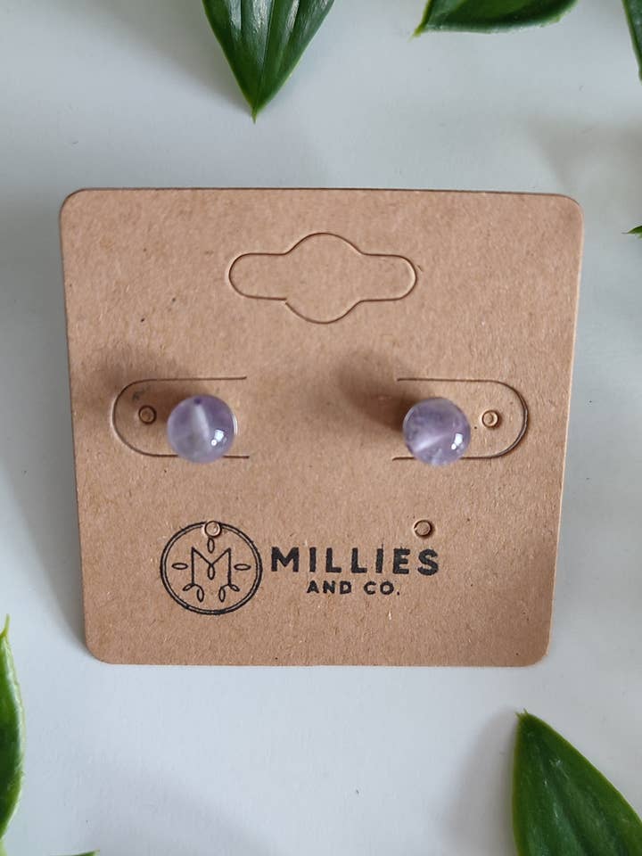 Amethyst stud earrings for wholesale by Millies and co.