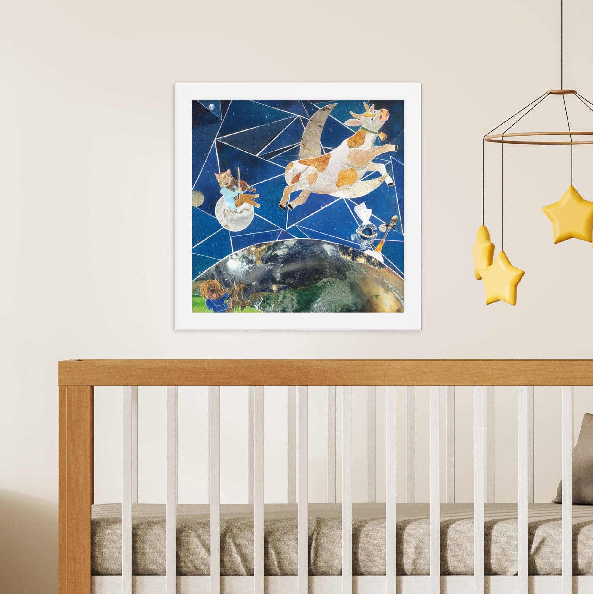 more the merrlier - Wholesale Art Print - Hey Diddle Diddle Collage Art Nursery Print3