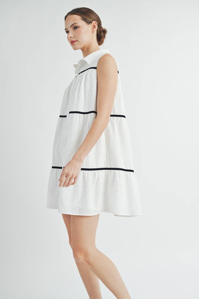 AIBLEE - Venta al por mayor Vestido - Mujer - Vestido mini de vuelo abotonado - Sin mangas32