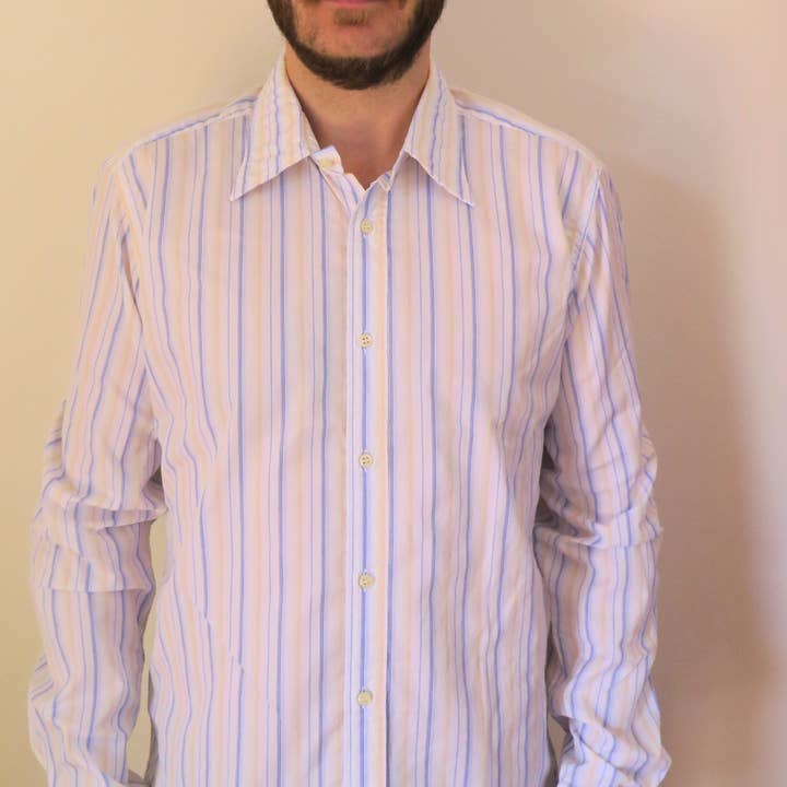 Teo Record 7 - shirt, katoenen popeline, italiaanse kraag, normale pasvorm voor wholesale door Bevilacqua Firenze