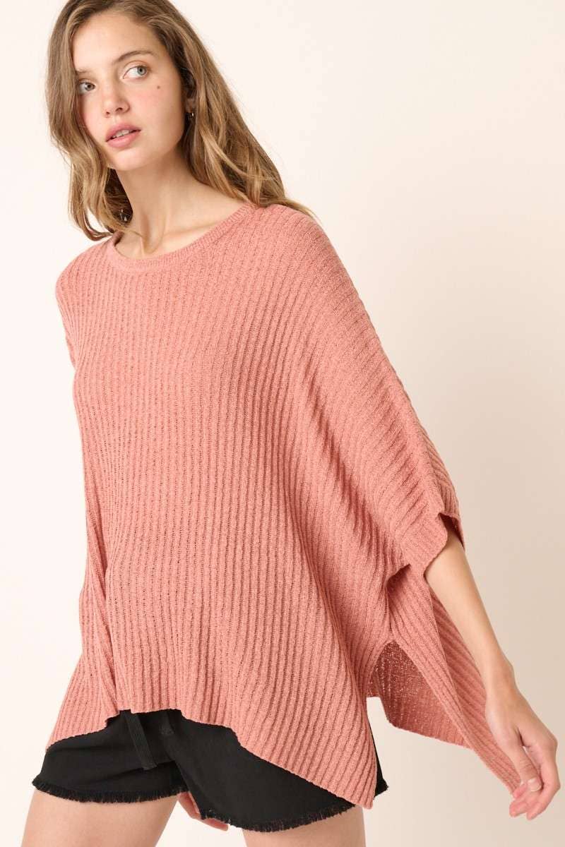 mittoshop – Großhandel Strickpullover – Damen – DOLMAN-KURZARM-PULLOVER MIT RUNDHALSAUSSCHNITT IN ÜBERGRÖSSE4