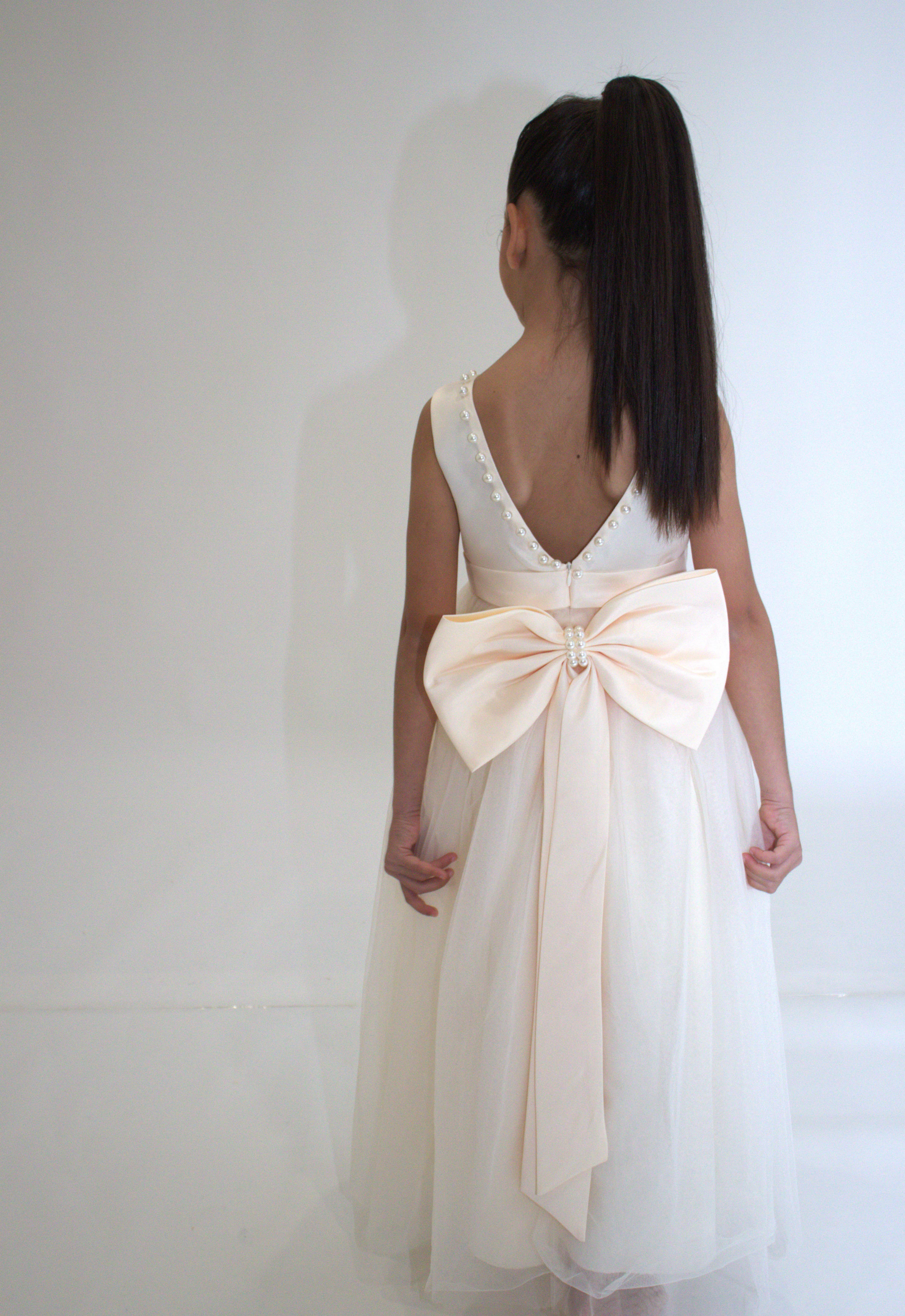 Yuko B - Wholesale Dress - Kids - CARMELINE girl's dress - Beige5