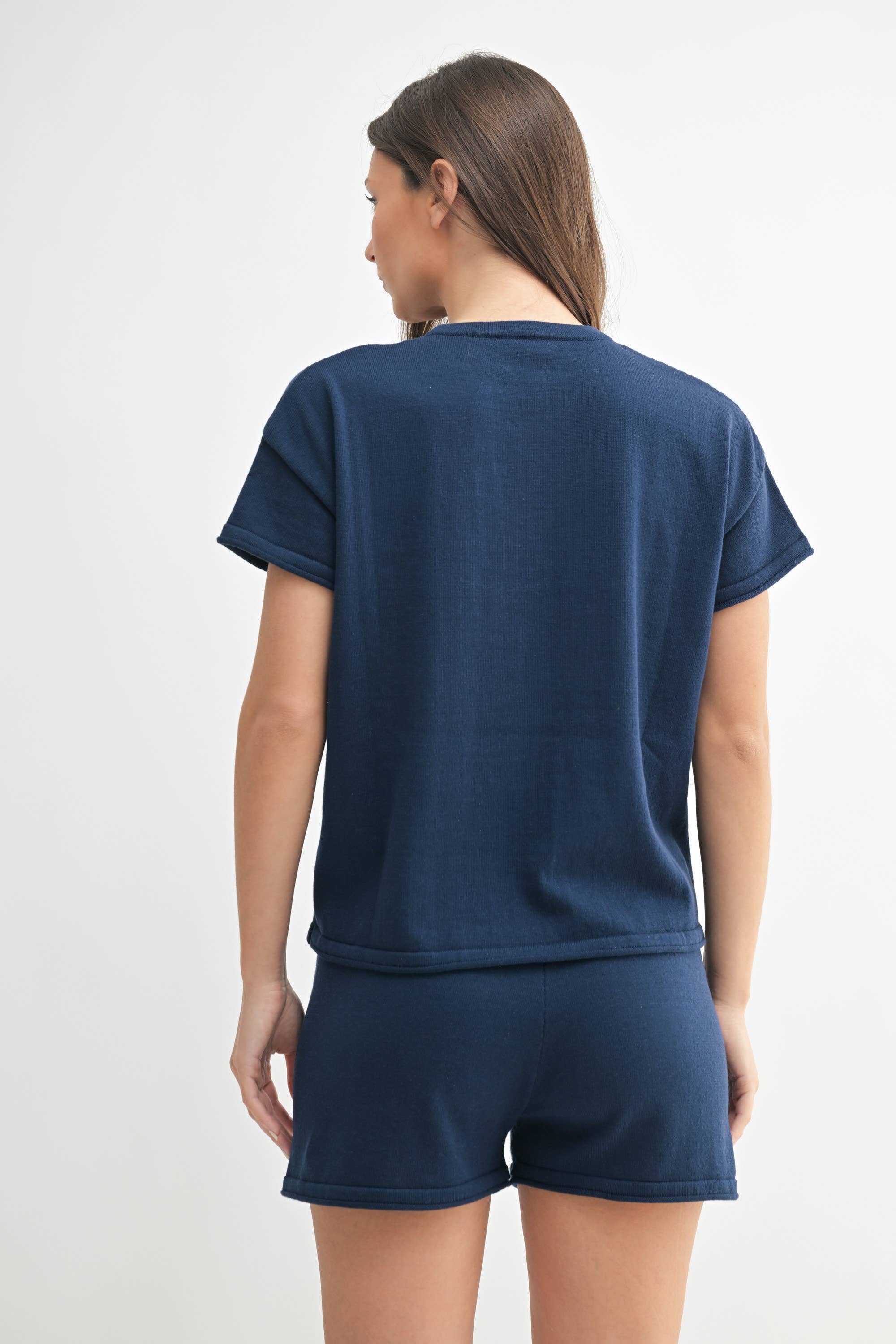 Mono B - Wholesale Lounge Set - Women's - Easy Breezy Sweater Shorts Set8