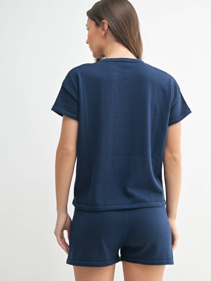 Mono B - Wholesale Lounge Set - Women's - Easy Breezy Sweater Shorts Set8