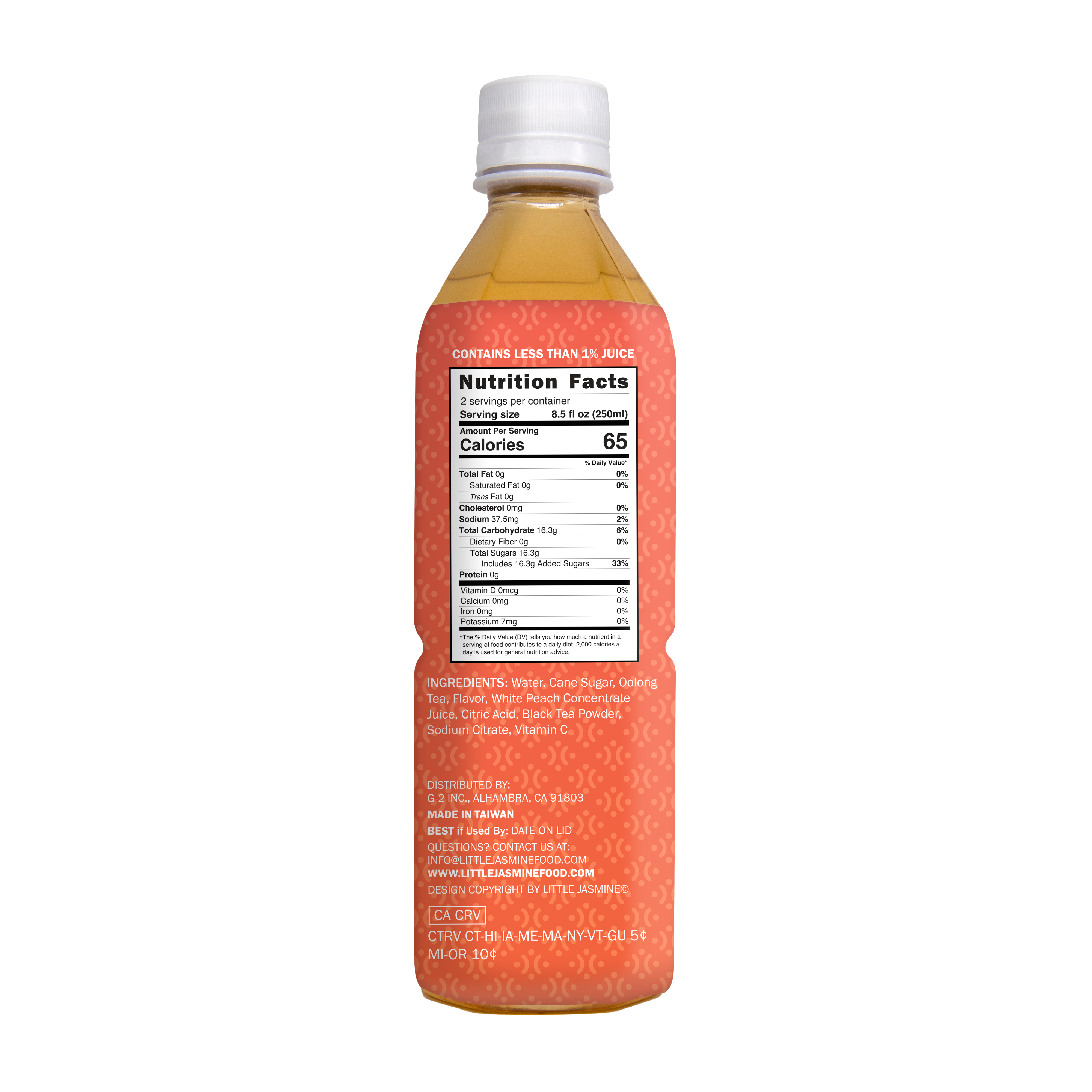 Arroyo Kitchen by Little Jasmine - Wholesale Iced Tea - White Peach Black Tea, 16.9 fl oz - Fruit Tea RTD Beverage3
