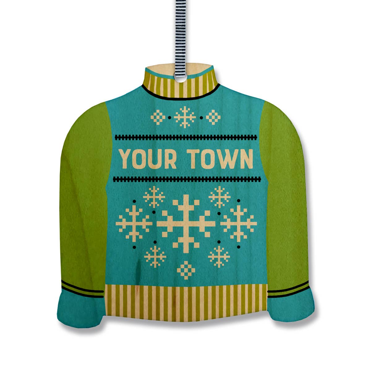 Rock Scissor Paper - Wholesale Ornament - Colorful Sweater Personalized Wood Ornament, name drop3