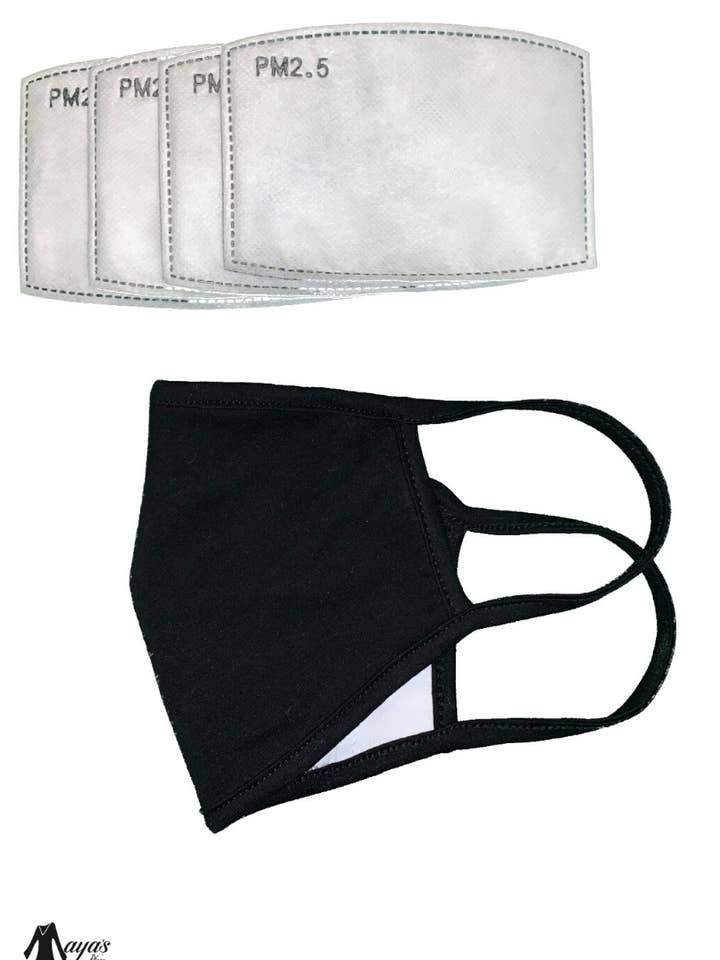 Washable adult face mask with filters for wholesale by Maya’s Place