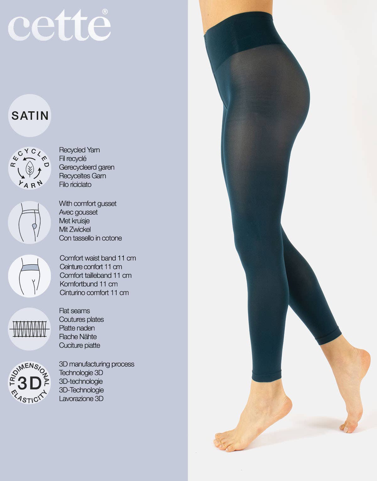 Cette - Wholesale Tights - Women's - Opaque Footless Tights, Leggings, Up to 4XL, Eco-friendly17