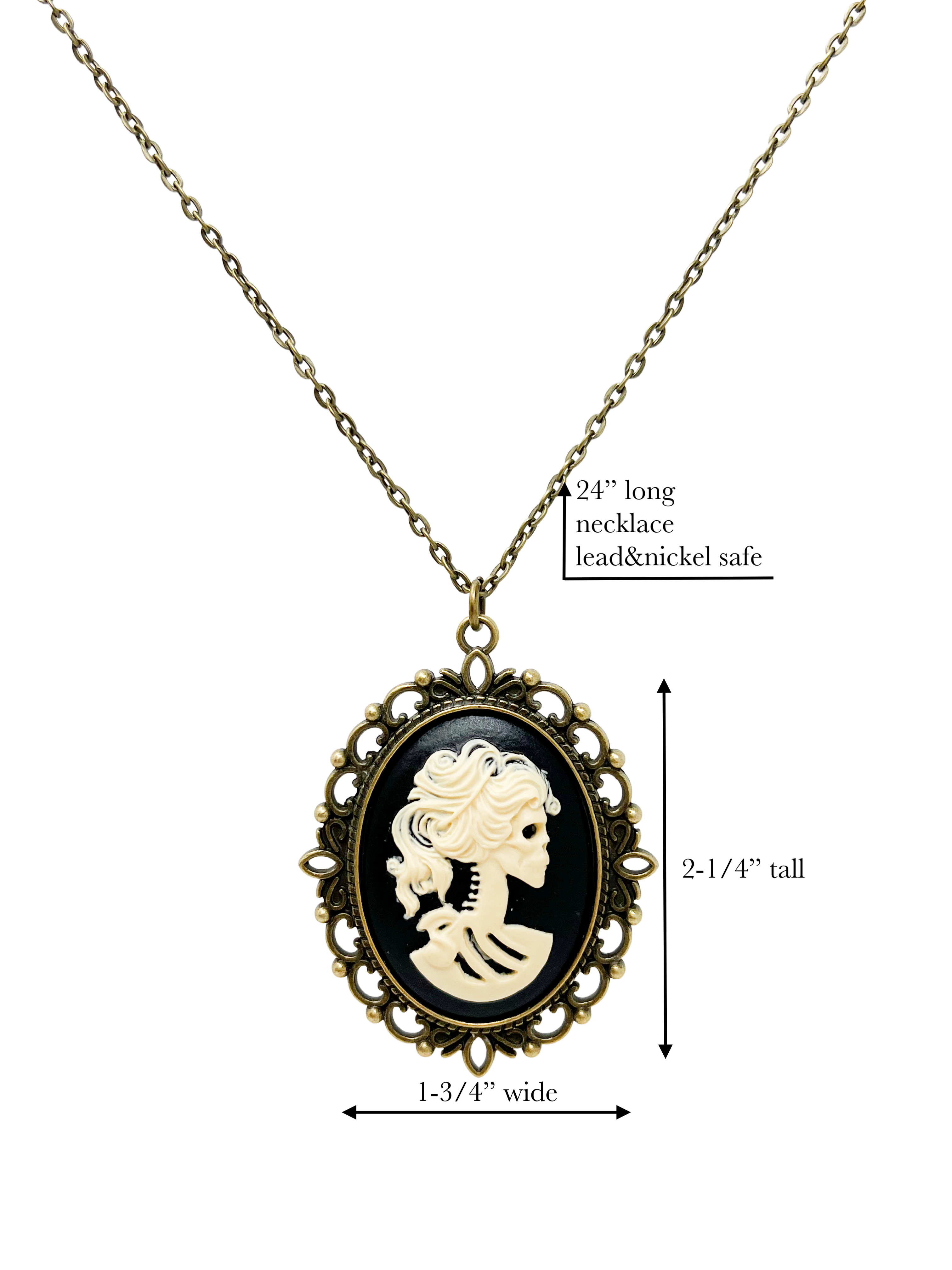 UMBRELLALABORATORY - Wholesale Pendant/Charm Necklace - Victorian lady skeleton necklace3