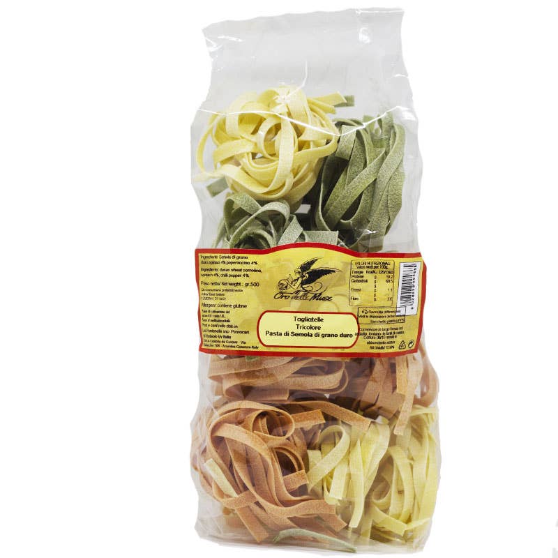 Calabria da Gustare - Wholesale Pasta - Pasta Tagliatelle Tricolor Calabresi Chili Pepper 500 Gr0