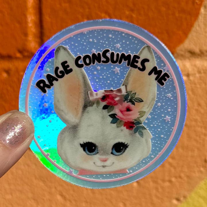 Hilarious Humanitarian - Wholesale Sticker - Rage Consumes Me Sticker (2 colors available)0