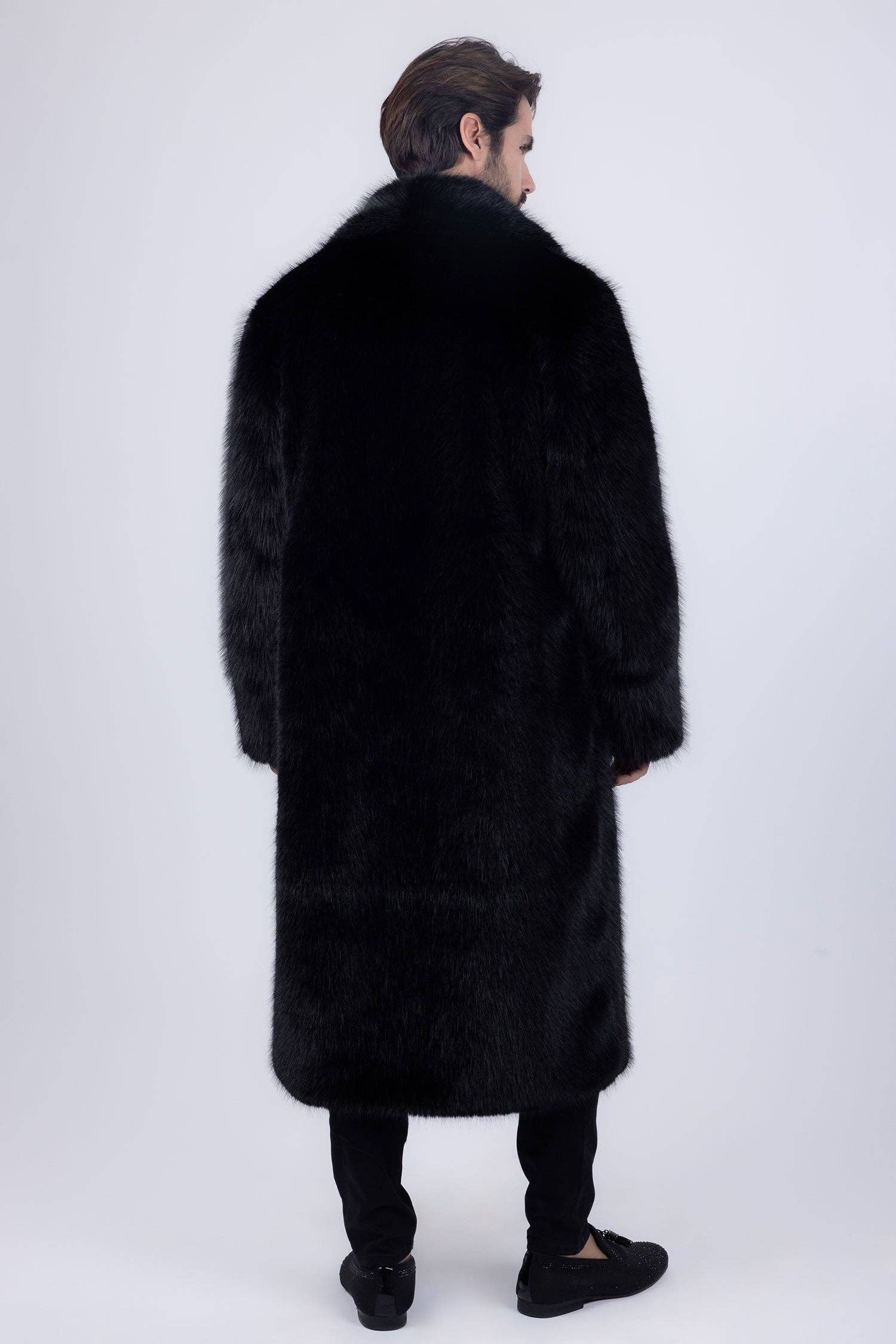 BARABAS - Wholesale Coat - Men's - Men's Fur Coat Shawl Lapel Luxury Long Blazer 4BHL045
