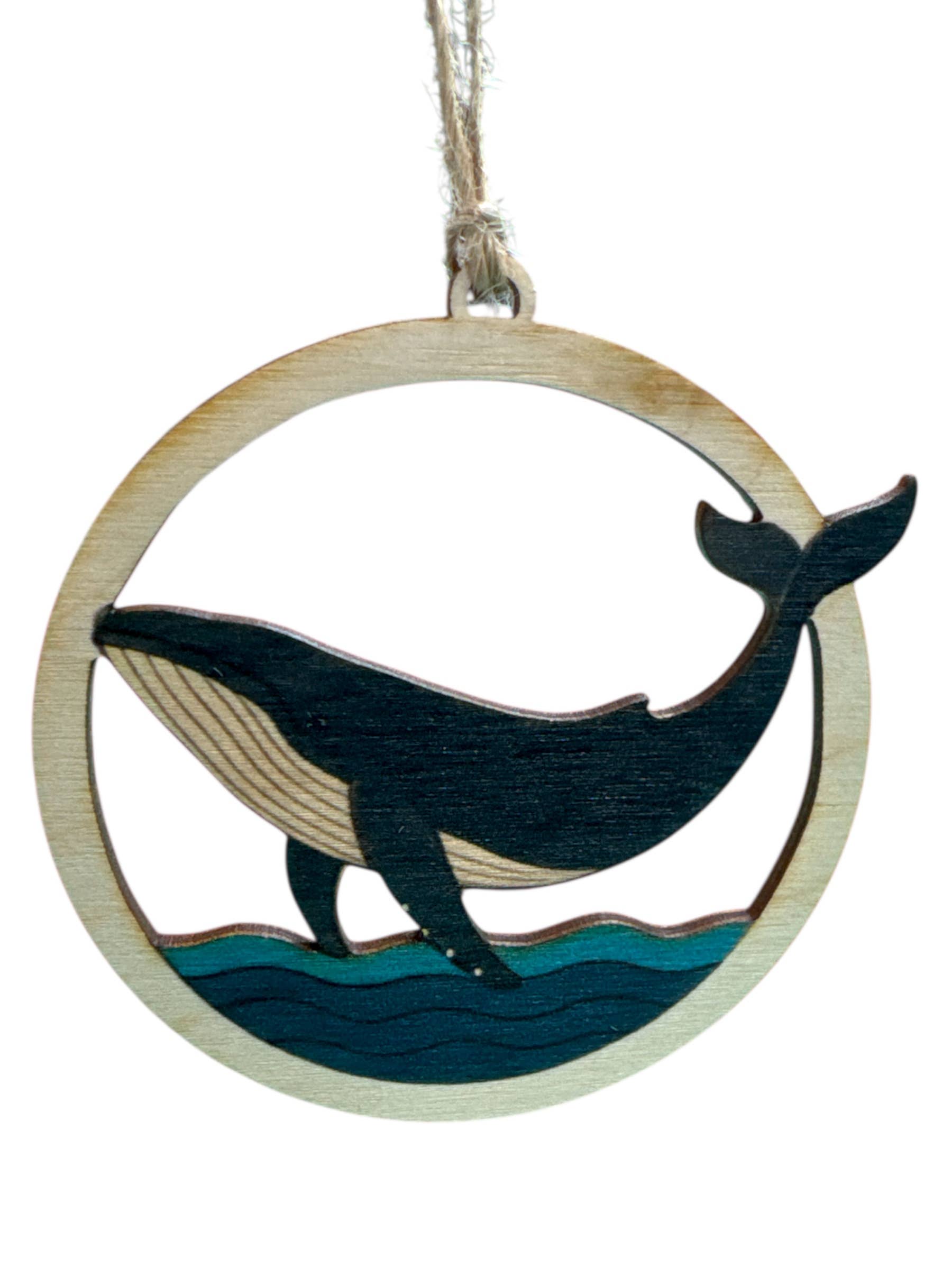 Alaska Life Designs LLC - Wholesale Ornament - Whale Wooden Birch Ornament