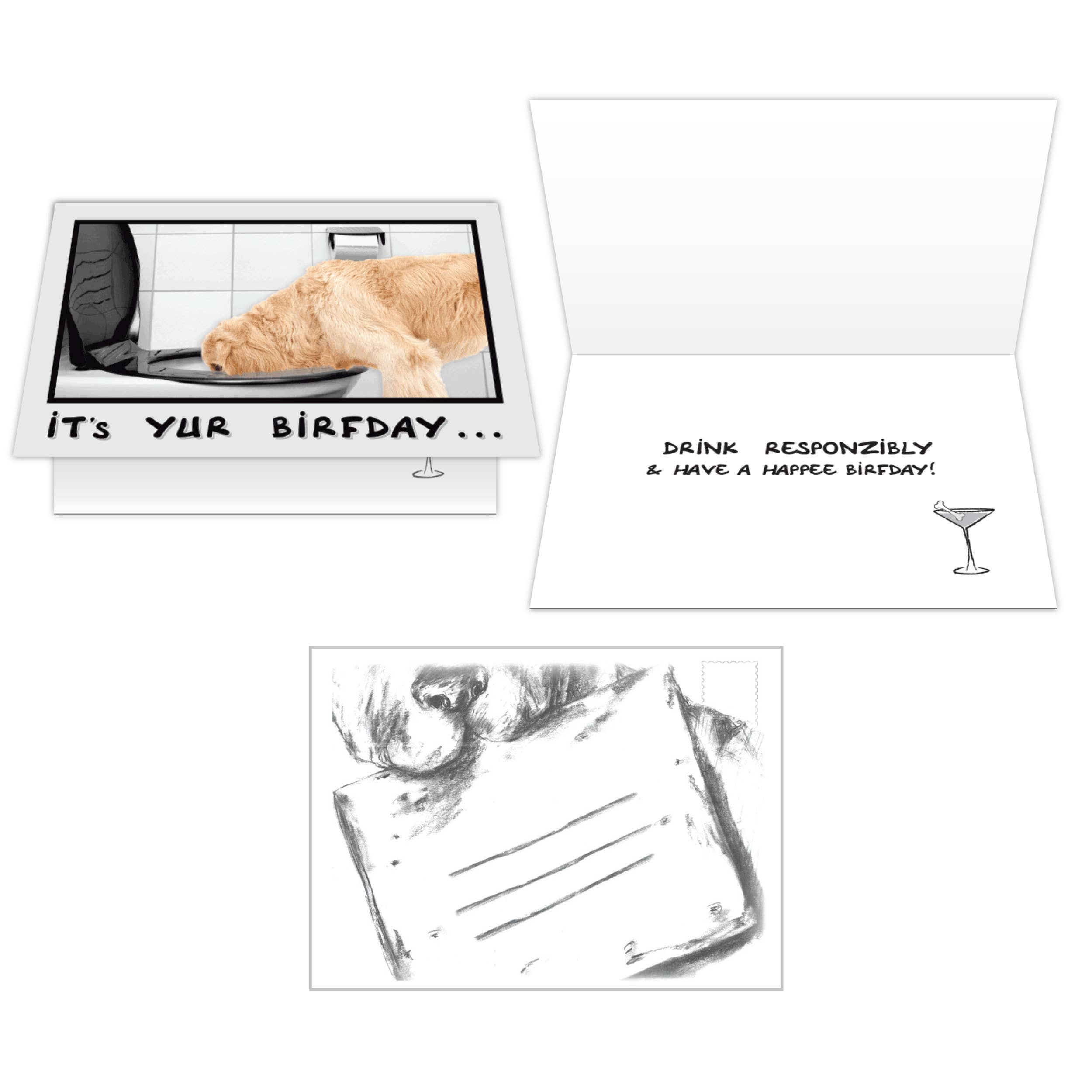 Dog Speak – Großhandel Geburtstagskarten – Geburtstag - Trinke verantwortungsvoll2