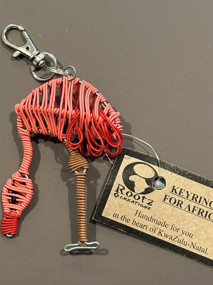 NOVO--Porta-chaves de Fio Telefónico Flamingo por atacado de Bridge for Africa